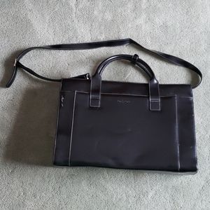 CompCase faux leather laptop briefcase